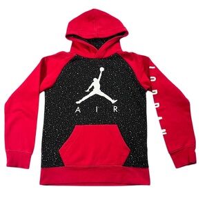 Air Jordan Boys Red & Black Speckled Jumpman Pullover Hoodie Size L (12-13)